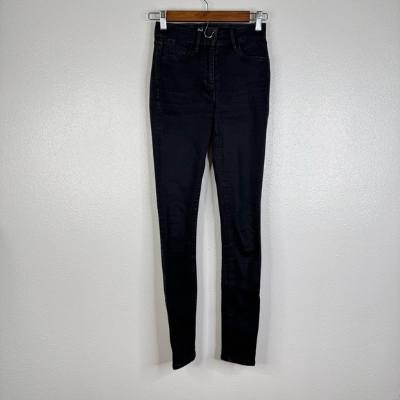 3x1 NYC W3 Channel Seam Skinny Jeans Black Size 24 - Picture 2 of 8